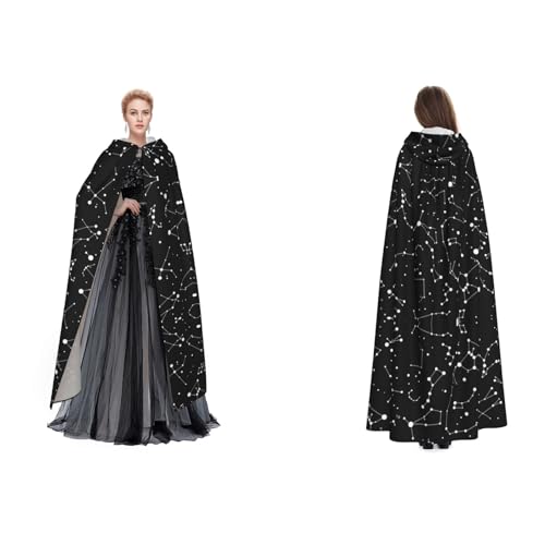 Apbdffjnf Kapuzenumhang für Erwachsene, mit Sternenhimmel, für Halloween, Kostüm, Party, Weihnachten, Cosplay von Apbdffjnf