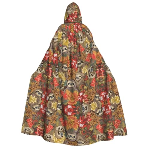 Apbdffjnf Kapuzenumhang mit lustigem Faultier-Druck, für Erwachsene, Unisex, Umhang mit Kapuze, Halloween-Kapuzenumhang für Damen und Herren, weich und elastisch von Apbdffjnf
