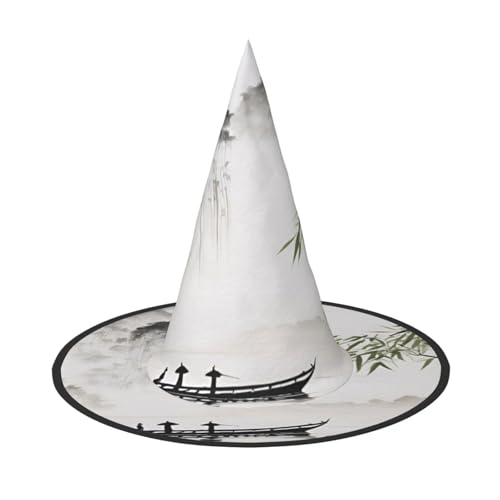 Apbdffjnf Landschaftsmalerei-Druck, Halloween-Hexenhut, spitzer Hexenhut, Kostümzubehör für Halloween-Party-Dekoration Apbdffjnf Landschaftsmalerei-Druck, Halloween-Hexenhut, spitzer Hexenhut, Kostümzubehör für Halloween-Party-Dekoration von Apbdffjnf