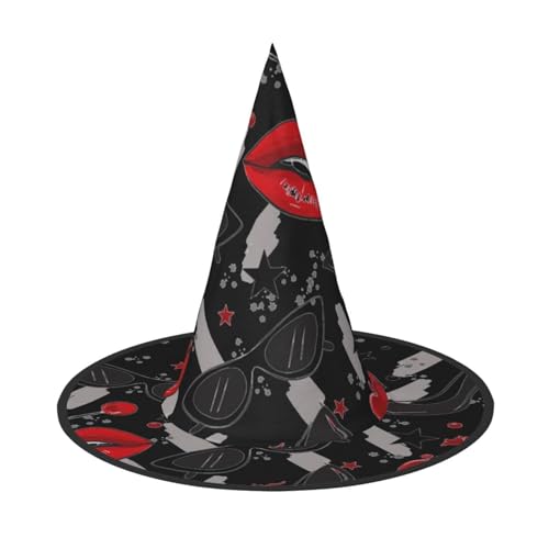 Apbdffjnf Lippen High Heels Druck Halloween Hexenhut Spitzer Hexenhut Kostüm Zubehör für Halloween Party Dekoration Apbdffjnf Lippen High Heels Druck Halloween Hexenhut Spitzer Hexenhut Kostüm Zubehör für Halloween Party Dekoration von Apbdffjnf