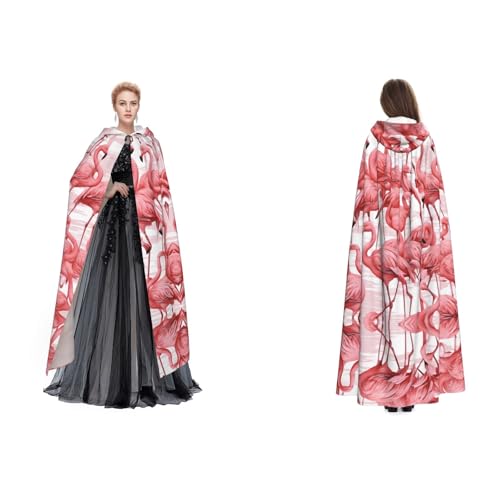Apbdffjnf Mysteriöser Flamingo-Umhang mit Kapuze für Halloween, Party, Weihnachten, Cosplay von Apbdffjnf