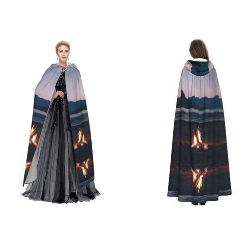 Apbdffjnf Mysteriöser Kapuzenumhang für Erwachsene, bedruckt, für Halloween, Party, Weihnachten, Cosplay von Apbdffjnf
