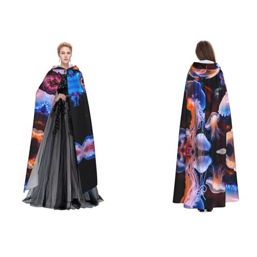 Apbdffjnf Mysteriöser Kapuzenumhang für Erwachsene, bedruckt, für Halloween, Party, Weihnachten, Cosplay von Apbdffjnf