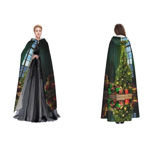 Apbdffjnf Mysteriöser Kapuzenumhang für Erwachsene, bedruckt, für Halloween, Party, Weihnachten, Cosplay von Apbdffjnf