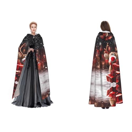 Apbdffjnf Mysteriöser Kapuzenumhang für Erwachsene, bedruckt, für Halloween, Party, Weihnachten, Cosplay von Apbdffjnf