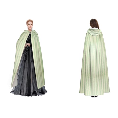 Apbdffjnf Mysteriöser Kapuzenumhang für Erwachsene, gestreift, bedruckt, für Halloween, Party, Weihnachten, Cosplay von Apbdffjnf