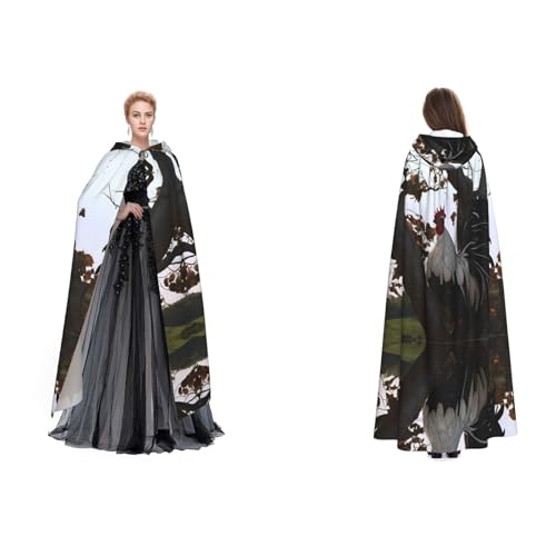 Apbdffjnf Mysteriöser Kapuzenumhang für Erwachsene, mit Hühnermotiv, für Halloween, Party, Weihnachten, Cosplay von Apbdffjnf