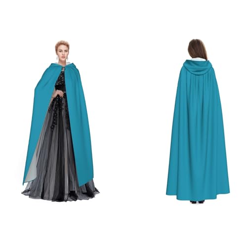 Apbdffjnf Mysteriöser Kapuzenumhang für Erwachsene, mit blauem Aufdruck (Kugel), für Halloween, Party, Weihnachten, Cosplay von Apbdffjnf