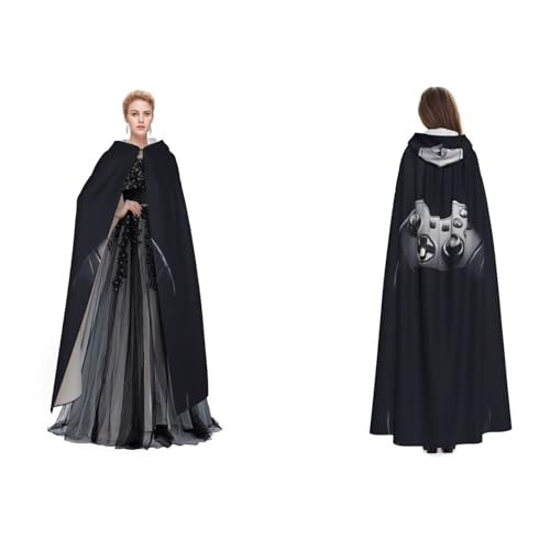 Apbdffjnf Mysteriöser Kapuzenumhang für Erwachsene (Gamepad) für Halloween, Party, Weihnachten, Cosplay von Apbdffjnf
