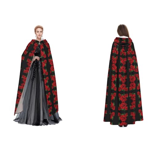Apbdffjnf Mysteriöser Kapuzenumhang für Erwachsene (Gothic-Rosa) für Halloween, Party, Weihnachten, Cosplay von Apbdffjnf