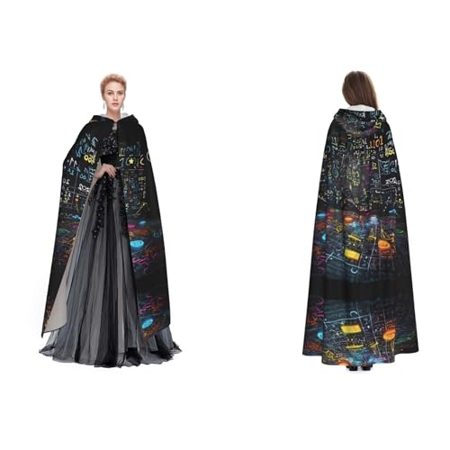 Apbdffjnf Mysteriöser Kapuzenumhang für Erwachsene (Mathematische Formel) für Halloween, Party, Weihnachten, Cosplay von Apbdffjnf