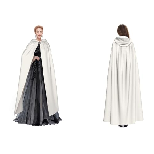 Apbdffjnf Mysteriöser Kapuzenumhang für Erwachsene (weißer Bauch) für Halloween, Party, Weihnachten, Cosplay von Apbdffjnf