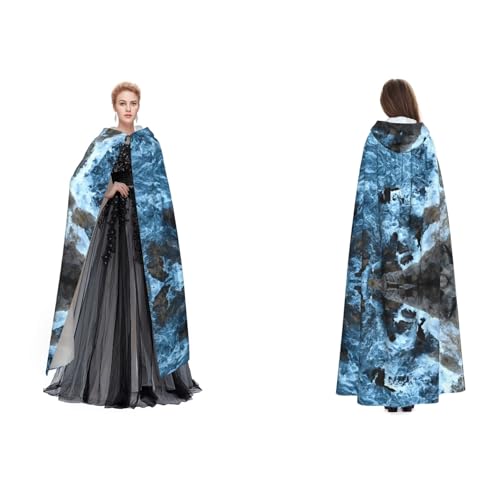 Apbdffjnf Mysteriöser Kapuzenumhang mit Aufdruck (Seesteine) für Erwachsene, Halloween, Party, Weihnachten, Cosplay von Apbdffjnf