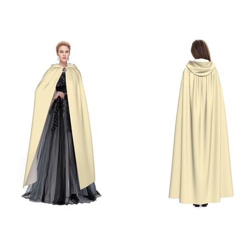 Apbdffjnf Mysteriöser Mandelgelber bedruckter Kapuzenumhang für Erwachsene, Halloween, Party, Weihnachten, Cosplay von Apbdffjnf
