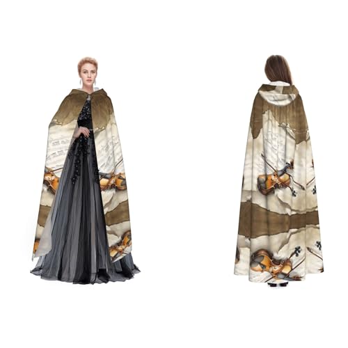 Apbdffjnf Mysteriöser Umhang für Erwachsene (Schmetterling und Cello) für Halloween, Party, Weihnachten, Cosplay von Apbdffjnf