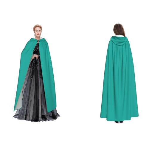 Apbdffjnf Mysteriöser Umhang mit Kapuze für Erwachsene, mit grünem Schmetterlingsdruck, für Halloween, Party, Weihnachten, Cosplay von Apbdffjnf