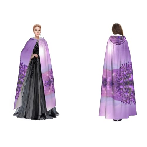 Apbdffjnf Mysteriöser Umhang mit Kapuze für Erwachsene (Lavendelviolett) für Halloween, Party, Weihnachten, Cosplay von Apbdffjnf