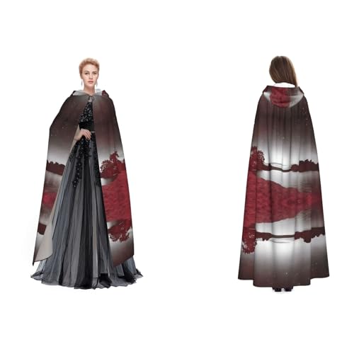 Apbdffjnf Mysteriöser Umhang mit Kapuze für Erwachsene (Sternenlandschaft) für Halloween, Party, Weihnachten, Cosplay von Apbdffjnf