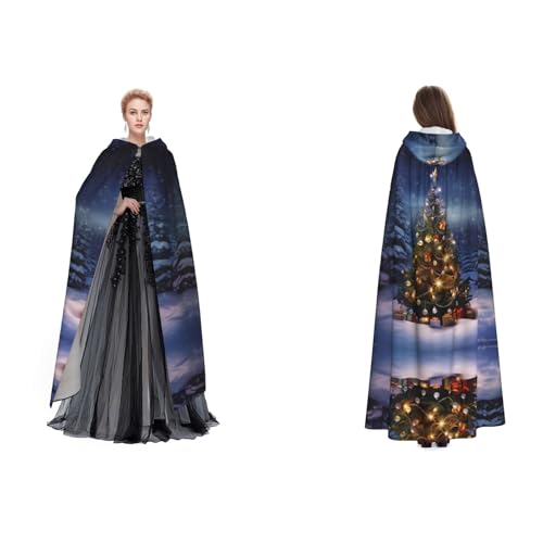 Apbdffjnf Mysteriöser Weihnachtsbaum-Umhang mit Kapuze, für Erwachsene, für Halloween, Party, Weihnachten, Cosplay von Apbdffjnf
