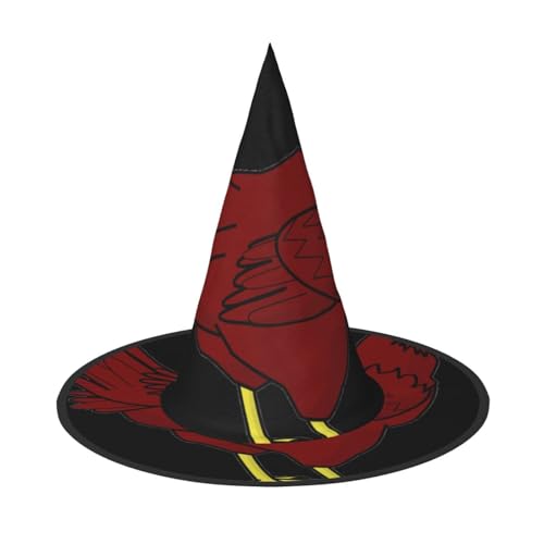 Apbdffjnf Roter Huhn-Druck, Halloween-Hexenhut, spitzer Hexenhut, Kostümzubehör für Halloween-Party-Dekoration von Apbdffjnf