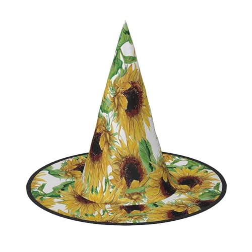Apbdffjnf Sonnenblumen-Druck, Halloween-Hexenhut, spitzer Hexenhut, Kostümzubehör für Halloween-Party-Dekoration Apbdffjnf Sonnenblumen-Druck, Halloween-Hexenhut, spitzer Hexenhut, Kostümzubehör für Halloween-Party-Dekoration von Apbdffjnf