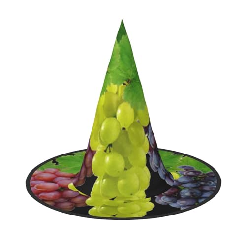 Apbdffjnf Traubendruck Halloween Hexenhut Spitzer Hexenhut Kostüm Zubehör für Halloween Party Dekoration von Apbdffjnf