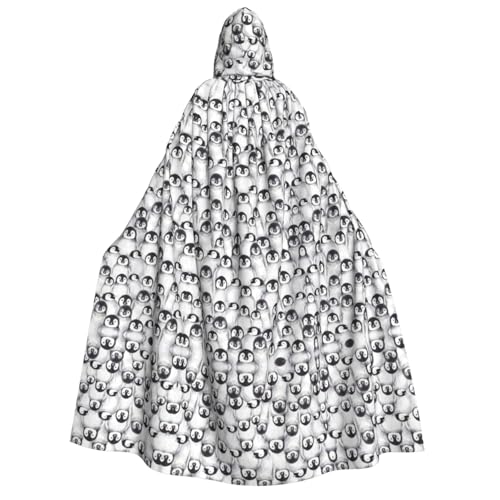 Apbdffjnf Umhang mit niedlicher Pinguin-Skizze für Erwachsene, dicker Kapuzenumhang, Unisex, Umhang mit Kapuze, Halloween-Kapuzenumhang für Damen und Herren, weich und elastisch von Apbdffjnf