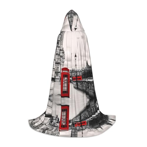 Kapuzenumhang für Teenager, Kostümparty, Halloween, weich und elastisch, Rot Kapuzenumhang für Teenager, Kostümparty, Halloween, weich und elastisch, Rot von Apbdffjnf