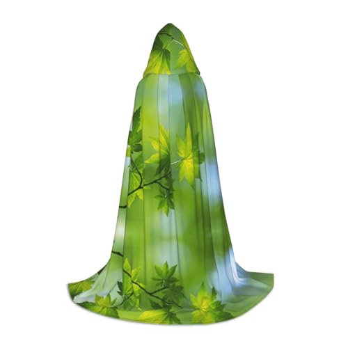 Kapuzenumhang mit Aufdruck (HD Green Nature), für Teenager, Kostümparty, Halloween, weich und elastisch, Größe L von Apbdffjnf