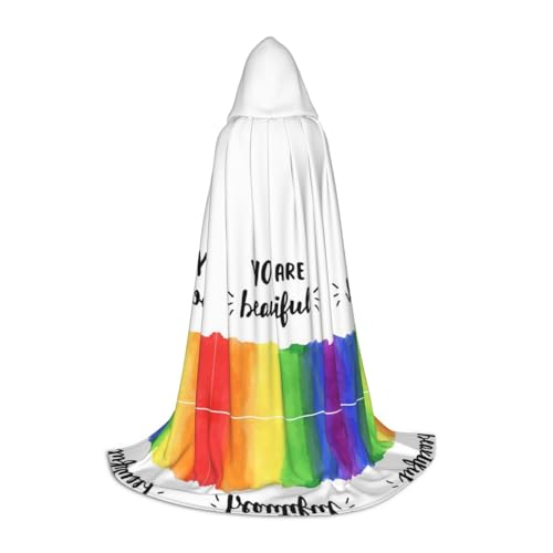 Kapuzenumhang mit Aufdruck "You are Beautiful" für Teenager, Kostümparty, Halloween, weich und elastisch, Größe M von Apbdffjnf