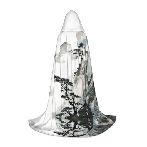 Kapuzenumhang mit Berg- und Kiefernbaum-Druck, für Teenager, Kostümparty, Halloween, weich und elastisch, Größe L Kapuzenumhang mit Berg- und Kiefernbaum-Druck, für Teenager, Kostümparty, Halloween, weich und elastisch, Größe L von Apbdffjnf