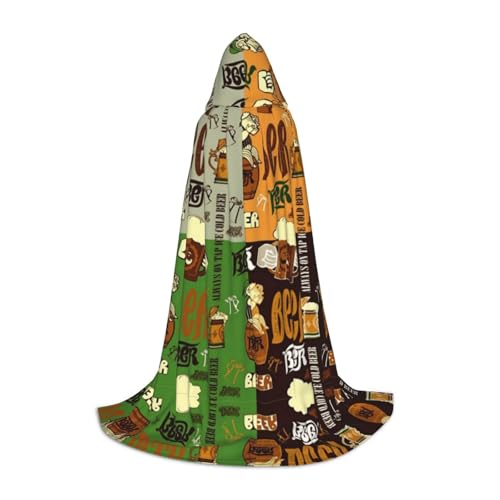 Kapuzenumhang mit Bieraufdruck, für Teenager, Kostümparty, Halloween, weich und elastisch, Größe M Kapuzenumhang mit Bieraufdruck, für Teenager, Kostümparty, Halloween, weich und elastisch, Größe M von Apbdffjnf