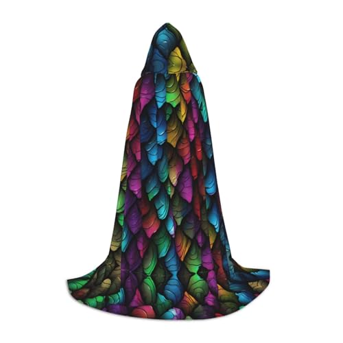 Kapuzenumhang mit Drachen-Schuppen-Druck, für Teenager, Kostümparty, Halloween, weich und elastisch, Größe M Kapuzenumhang mit Drachen-Schuppen-Druck, für Teenager, Kostümparty, Halloween, weich und elastisch, Größe M von Apbdffjnf