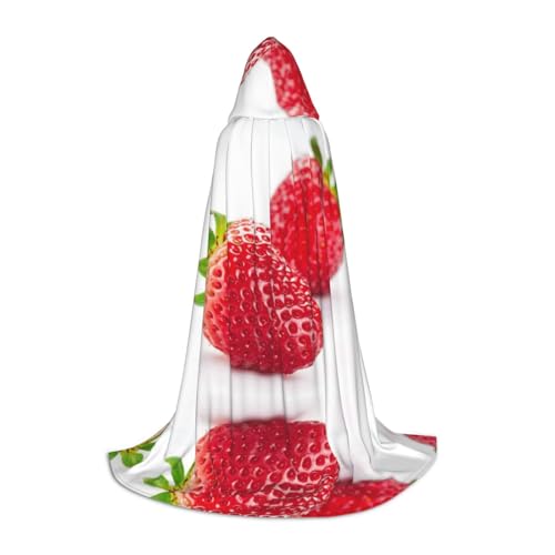 Kapuzenumhang mit Erdbeermotiv, für Teenager, Kostümparty, Halloween, weich und elastisch, Größe S von Apbdffjnf