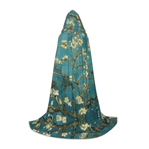Kapuzenumhang mit Mandelblüten-Druck, für Teenager, Kostümparty, Halloween, weich und elastisch, Größe L von Apbdffjnf