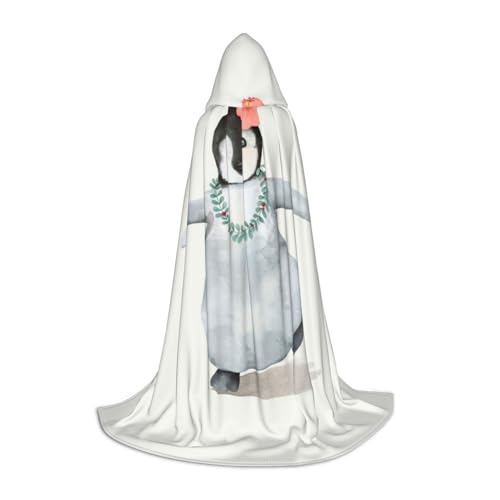 Kapuzenumhang mit Pinguin mit Blumenmuster, für Teenager, Kostümparty, Halloween, weich und elastisch, Größe M von Apbdffjnf