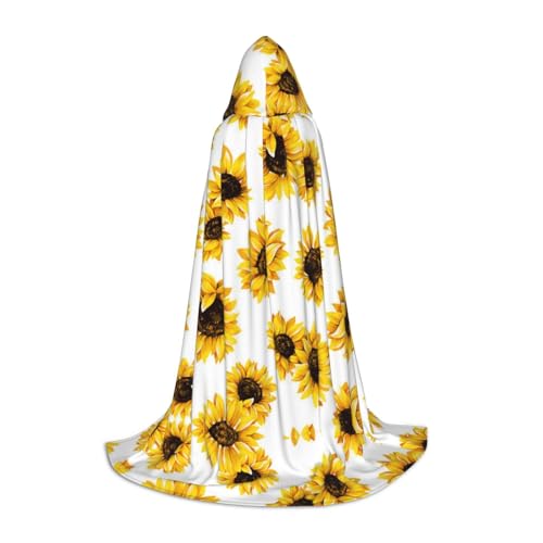 Kapuzenumhang mit Sonnenblumen-Aufdruck, für Teenager, Kostümparty, Halloween, weich und elastisch, Größe S von Apbdffjnf