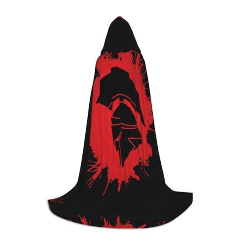 Kapuzenumhang mit Spartan-Kriegerhelm, bedruckt, für Teenager, Kostümparty, Halloween, weich und elastisch, Größe S von Apbdffjnf