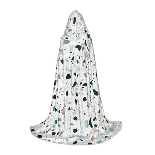 Kapuzenumhang mit Terrazzo-Marmorpastell-Druck, für Teenager, Kostümparty, Halloween, weich und elastisch, Größe S von Apbdffjnf