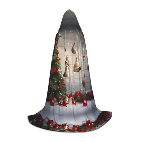Kapuzenumhang mit Weihnachtsbaum und Glocken, bedruckt, für Teenager, Kostümparty, Halloween, weich und elastisch, Größe S Kapuzenumhang mit Weihnachtsbaum und Glocken, bedruckt, für Teenager, Kostümparty, Halloween, weich und elastisch, Größe S von Apbdffjnf
