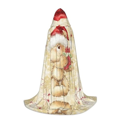 Kapuzenumhang mit Weihnachtsmannmütze, für Teenager, Kostümparty, Halloween, weich und elastisch, Größe L von Apbdffjnf
