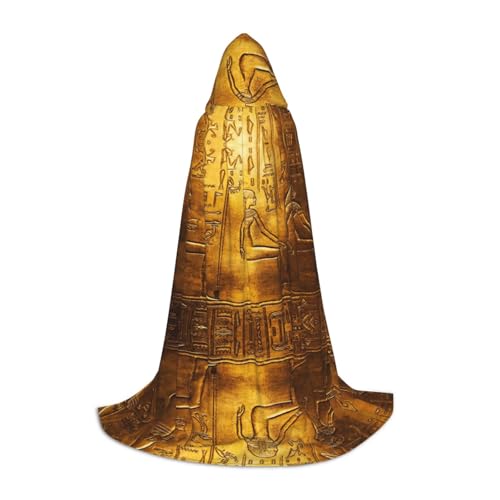Kapuzenumhang mit ägyptischen Hieroglyphen, bedruckt, für Teenager, Kostümparty, Halloween, weich und elastisch, Größe M von Apbdffjnf
