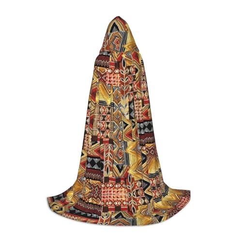 Kapuzenumhang mit afrikanischem Textil-Patchwork-Druck, für Teenager, Kostümparty, Halloween, weich und elastisch, Größe M von Apbdffjnf