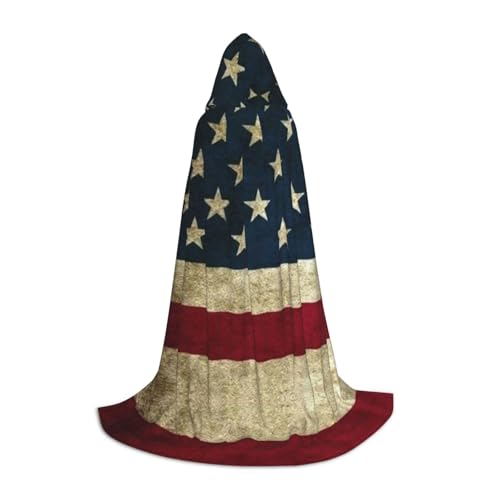 Kapuzenumhang mit amerikanischer Flagge, für Teenager, Kostümparty, Halloween, weich und elastisch, Größe S von Apbdffjnf