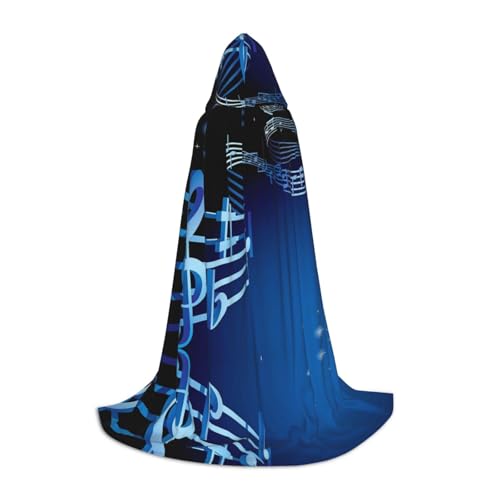 Kapuzenumhang mit blauer Musik, für Teenager, Kostümparty, Halloween, weich und elastisch, Größe L von Apbdffjnf
