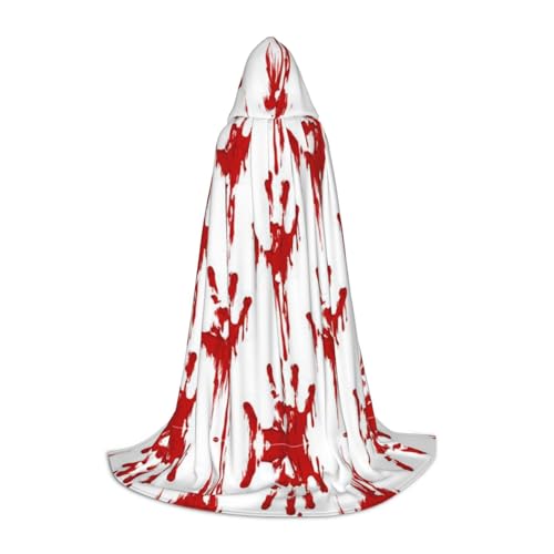 Kapuzenumhang mit blutigen Handabdrücken, für Teenager, Kostümparty, Halloween, weich und elastisch, Größe S von Apbdffjnf