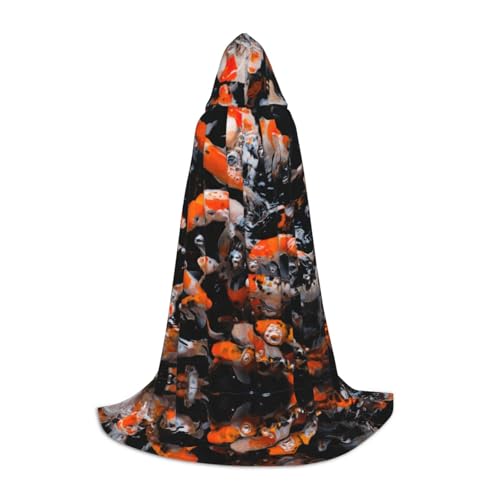 Kapuzenumhang mit japanischem Karpfenfischmotiv, für Teenager, Kostümparty, Halloween, weich und elastisch, Größe L von Apbdffjnf
