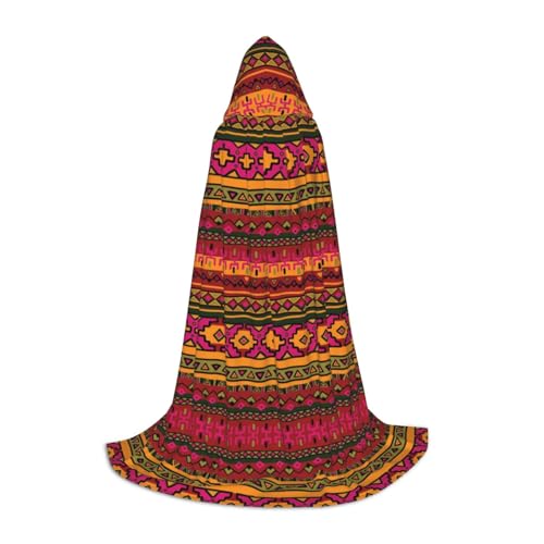 Kapuzenumhang mit mexikanischer Volkskunst, Boho-Druck, für Teenager, Kostümparty, Halloween, weich und elastisch, Größe M von Apbdffjnf