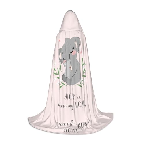 Kapuzenumhang mit süßem Koala-Mom-Druck, für Teenager, Kostümparty, Halloween, weich und elastisch, Größe M von Apbdffjnf