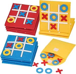 Apdvenk 12 Stück Tic Tac Toe Spiel für Kinder, Bunt Tic Tac Spielzeug, Mini Filz Brettspiel, Filz Mini Brettspiel Spielzeug für Geburtstag, Kindertag, Zuhauser, Schule, Party von Apdvenk